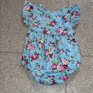 Floral Open Back Bubble Romper